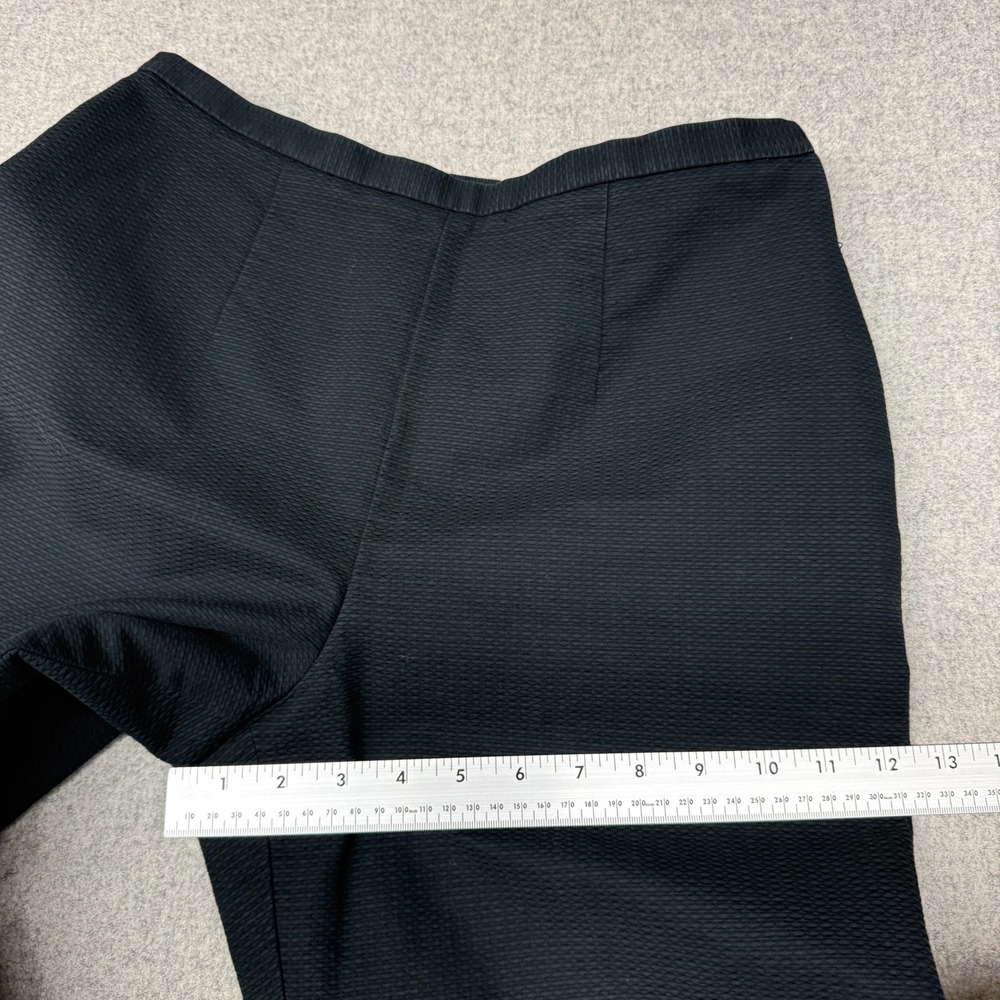 Carlisle Dress Pants Size 8 Black Textured Cotton Lined Straight Leg Trousers - Picture 7 of 9